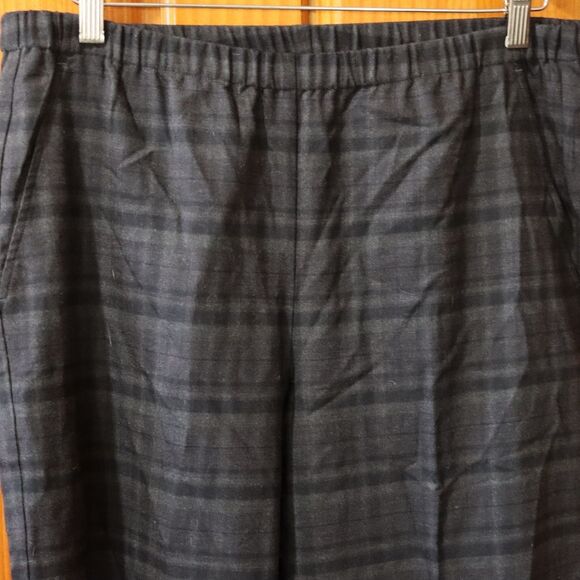 Eileen Fisher Plaid Pull On Wool Pants Medium - Picture 3 of 12